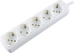 SAS 5-Outlet Power Strip 1.5m White