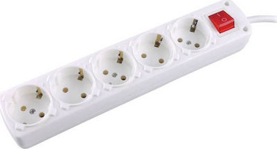 SAS 5-Outlet Power Strip 1.5m White