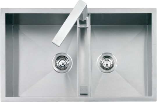 Macart Barazza Quattro N-200 Ένθετος Inox Σατινέ Μ86xΠ51cm Ασημί