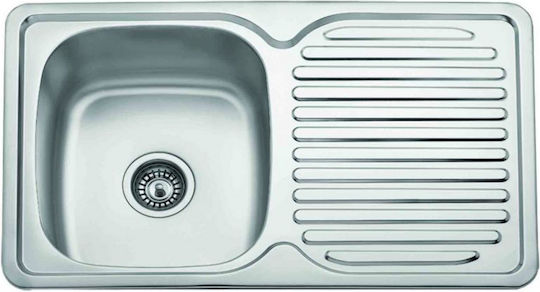 Gloria Arem Hotel I Ένθετος Νεροχύτης Inox Σατινέ Μ80xΠ48cm Ασημί