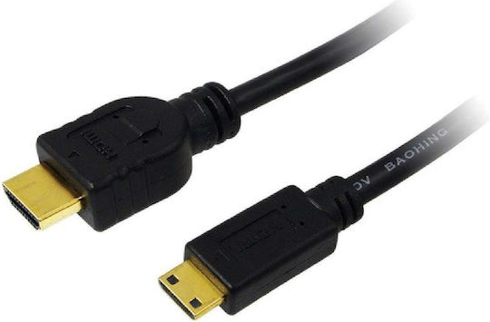 LogiLink HDMI 1.4 High Speed 1080p 120Hz Cable HDMI male - mini HDMI male 1.5m Μαύρο
