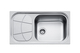 Foster Big Bowl Δεξιός Ένθετος Νεροχύτης Inox Σαγρέ Μ86xΠ50cm Ασημί