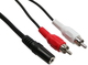 InLine Кабел 3.5 мм женски - RCA мъжки Черен 0.2м 89940L