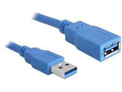 DeLock 2m USB 3.0 Cable A-Male to A-Female Blue (82539)