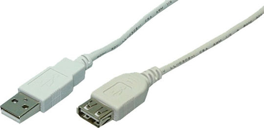 LogiLink USB 2.0 Кабел USB-A мъжки - USB-A женски Сив 5м CU0012