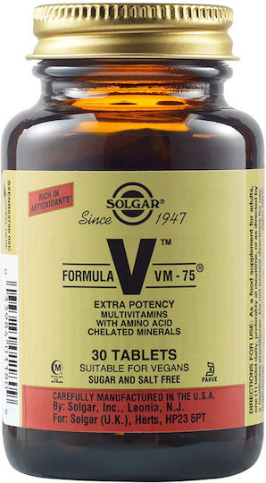 Solgar Formula VM-75 Πολυβιταμίνη για Ενέργεια 30 ταμπλέτες