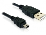 DeLock USB 2.0 Kabel USB-A-Stecker - Mini-USB-B-Stecker Schwarz 1.5m 82252