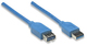 Manhattan USB 2.0 Cable USB-A male - USB-A female Μπλε 2m 322379