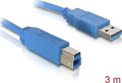 DeLock 82581 USB 3.0 USB-A мъжки към USB-B мъжки Син 3м