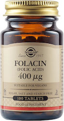 Solgar Folic Acid Βιταμίνη 400mcg 100 ταμπλέτες