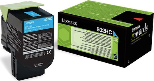 Lexmark 80C2HC0 Original Toner Laser Printer Cyan High Yield Extra High Yield 3000 Pages