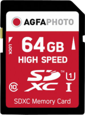 AgfaPhoto SDXC 64GB Clasa 10 U1 V30 UHS-I