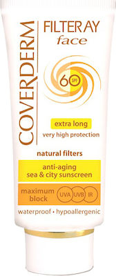 Coverderm Filteray Cream Αδιάβροχη Αντηλιακή Κρέμα Προσώπου SPF60 50ml