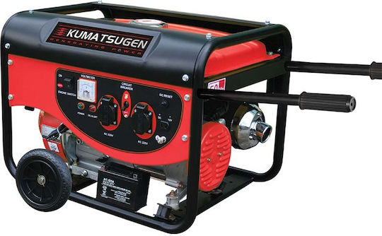Kumatsugen GB6500M Generator Benzină (în patru timpi) Patru timpi cu Autostart, Roți și Putere Maximă 7.5kVA
