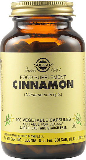 Solgar Full Potency Herbs Cinnamon 100 вегетариански капсули