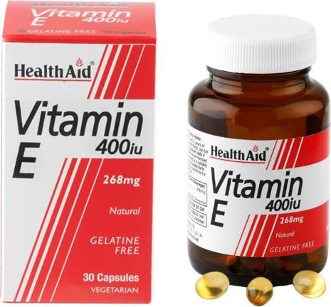 Health Aid Vitamin E Βιταμίνη για τo Δέρμα & Αντιοξειδωτική δράση 400iu 268mg 30 φυτικές κάψουλες
