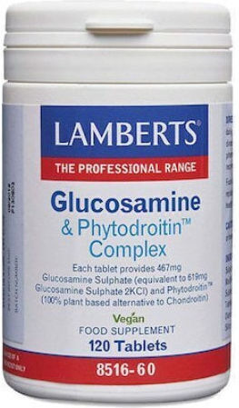 Lamberts Glucosamine & Phytodroitin Complex 500mg Συμπλήρωμα για την Υγεία Αρθρώσεων & Οστών 120 ταμπλέτες