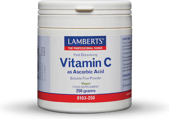 Lamberts Vitamin C as Ascorbic Acid Βιταμίνη για Ενίσχυση του Ανοσοποιητικού, τo Δέρμα & Αντιοξειδωτική δράση 500mg 250gr