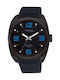 Q&Q DB28-J502Y Watch Battery with Blue Rubber Strap DB28J502