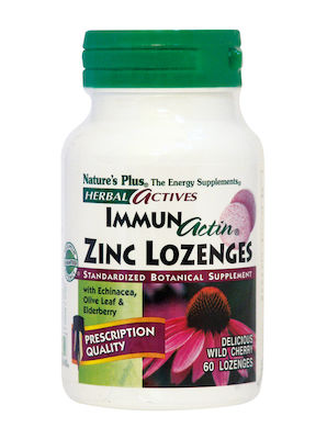 Nature's Plus Herbal Actives ImmunActin Zinc 60 lozenges