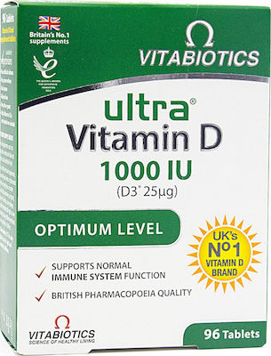 Vitabiotics Ultra D-3 Βιταμίνη για Ανοσοποιητικό 1000iu 96 ταμπλέτες