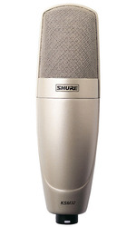 Shure Condenser XLR Microphone KSM32 Shock Mounted/Clip On for Voice In Silver Colour