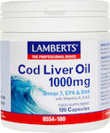 Lamberts Cod Liver Oil Μουρουνέλαιο 1000mg 180 κάψουλες