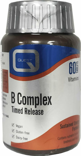 Quest Mega B-100 Timed Release Vitamin for Energy, Immune System Boost & the Nervous System 100mg 60 Tablets