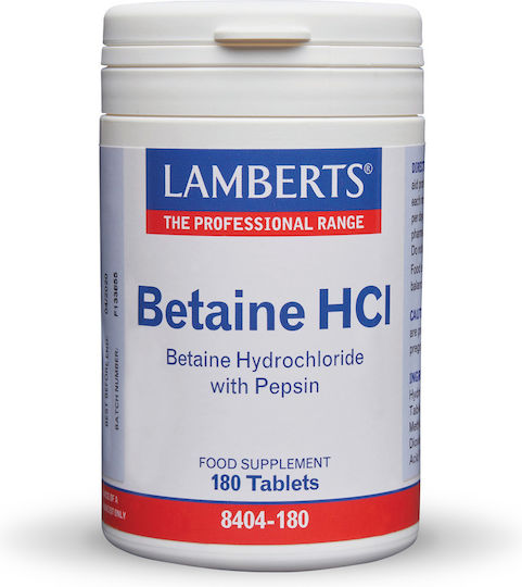 Lamberts Betaine HCI with Pepsin Special Food Supplement 180 Tablets