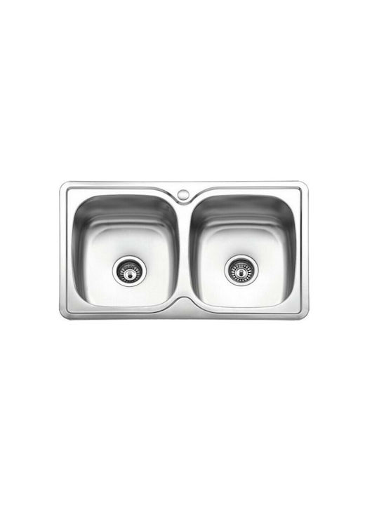 Karag Drop-In Sink Inox Satin W80xD50cm Silver