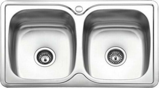 Karag Drop-In Sink Inox Satin W80xD50cm Silver