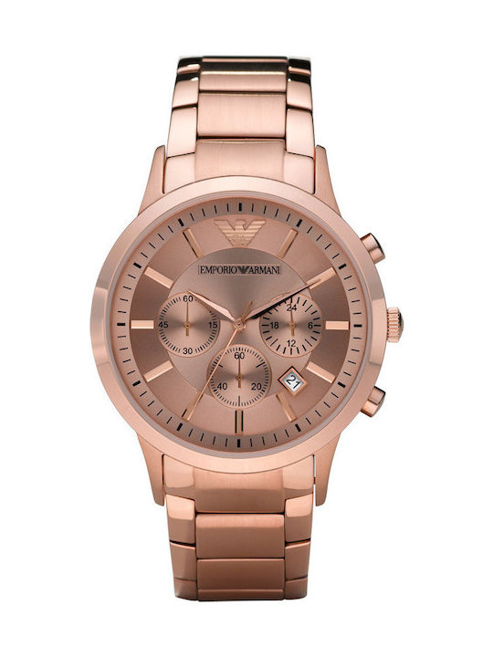 Emporio Armani Classic Herrenuhr 43mm mit Rose Gold Metallarmband