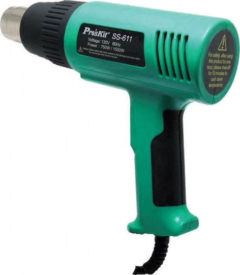 Proskit SS-611B Πιστόλι Θερμού Αέρα 1500W με Ρύθμιση Θερμοκρασίας εως και 500°C