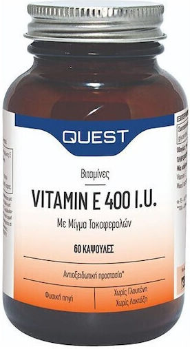 Quest Vitamin E Βιταμίνη για τo Δέρμα & Αντιοξειδωτική δράση 400iu 60 ταμπλέτες