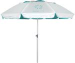 Escape Beach Umbrella Aluminum Diameter 2.20m with UV Protection and Air Vent Light Blue