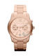 Michael Kors Mercer Watch Chronograph with Pink Gold Metal Bracelet