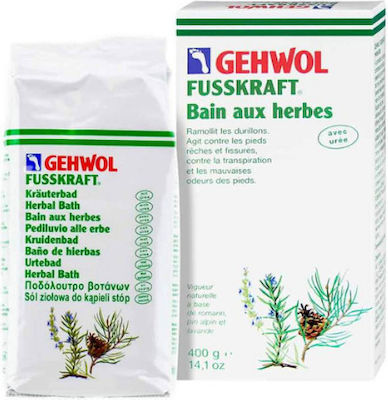 Gehwol Fusskraft Herbal Bath Salts Cleansing for Calluses, Hardness & Cracked Heels with Urea 400gr