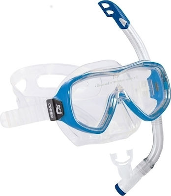 CressiSub Kids' Diving Mask Set with Respirator Ondina VIP Junior Μπλε Blue