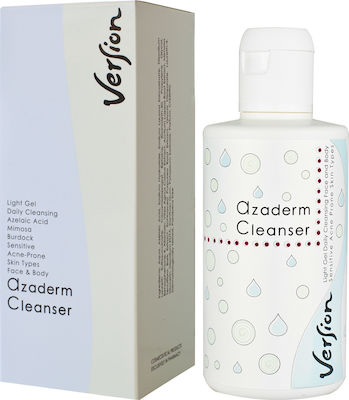 Version Gel κατά της Ακμής Azaderm Cleanser για Ευαίσθητες Επιδερμίδες 200ml