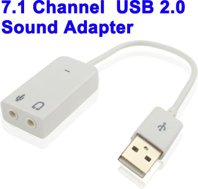 External USB 7.1 Sound Card White