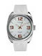 Q&Q Watch Battery with White Rubber Strap