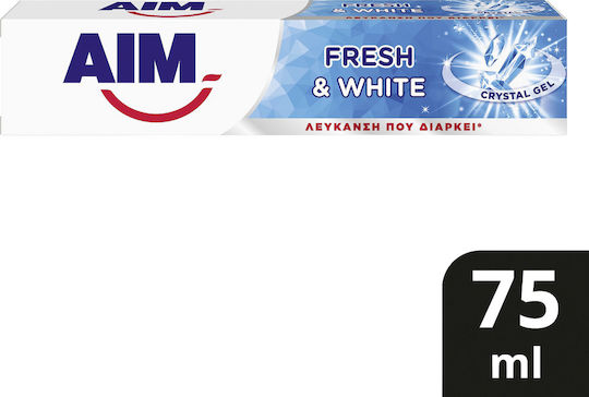 AIM Crystal Gel Fresh & White Οδοντόκρεμα για Λεύκανση 75ml