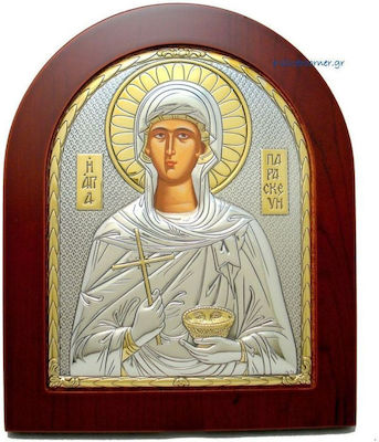 Silver Icon of Saint Paraskevi (Golden Decoration)