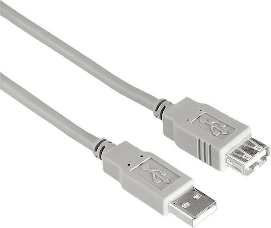 HAMA 1.8m USB 2.0 Cable A-Male to A-Female Gray (00030619)
