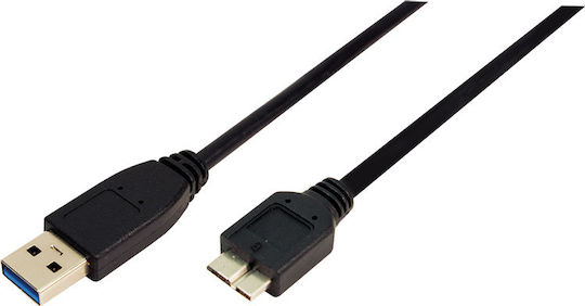 LogiLink Regular USB 3.0 to micro USB Cable Μαύρο 1m (CU0026)
