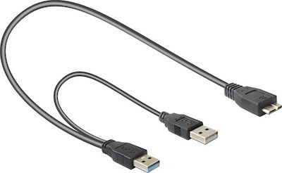 DeLock 82909 Regulat USB 3.0 spre micro USB Cablu Negru 0.2m (82909) 1buc