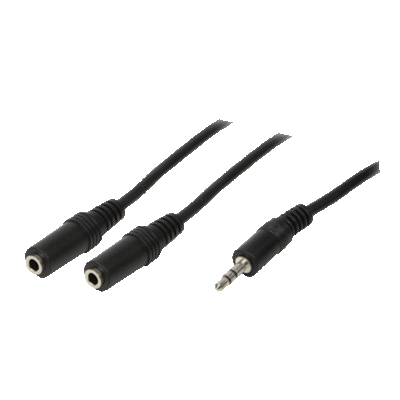 LogiLink Καλώδιο 3,5 mm Stecker - 3,5 mm Buchse Schwarz 0.2m (CA1046)