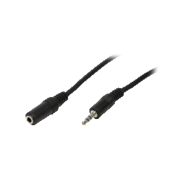 LogiLink 3.5mm male - 3.5mm female Cable Black 5m (CA1055)