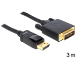 DeLock 82592 3m DVI-D male to DisplayPort male Cable Black (82592)