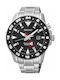 Seiko Sportura Ανδρικό Ρολόι 45mm Kinetic με Ασημί Μεταλλικό Μπρασελέ